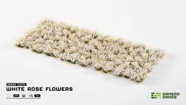 Grass Tufts - White Rose Flowers
