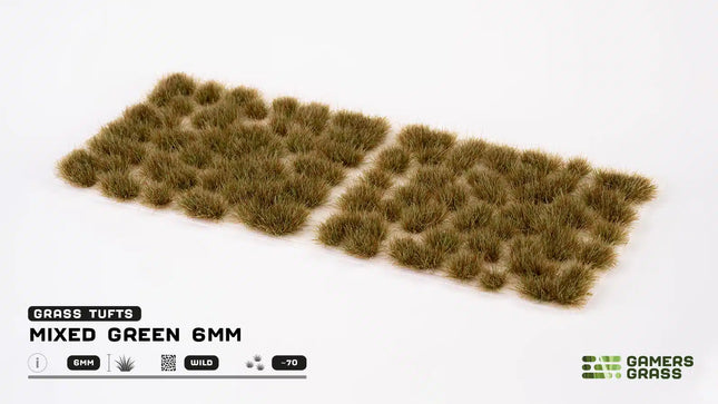 Grass Tufts - Mixed Green 6mm Wild